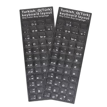 Imagem de 2 adesivos de teclado turco, adesivos de letras, adesivos de substituição de letras de teclado, adesivos de teclado de notebook, adesivos de teclado de computador, adesivos de substituição de teclas de teclado