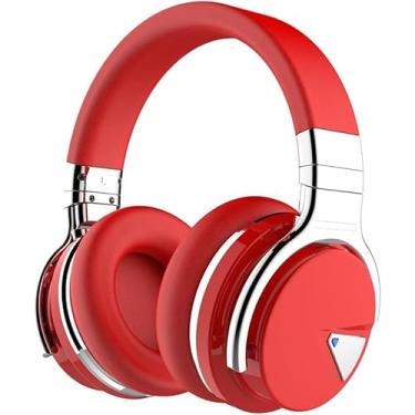 Imagem de Fones De Ouvido Com Cancelamento De Ruído Ativo E7 Fones De Ouvido Bluetooth Sem Fio Com Microfone Fones De Ouvido De Graves Profundos Sobre A Orelha, 30 Horas De Reprodução, Fon, Red