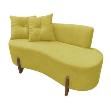 Imagem de Namoradeira Sofá Feijão Luna Orgânica Suede Amarelo - Mazzero Decor