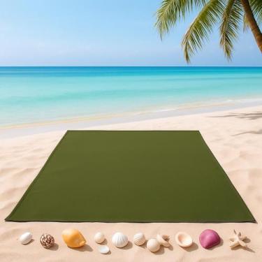 Imagem de Esteira de Praia Tamanho Casal Impermeável Térmica 135x135cm Grande - 