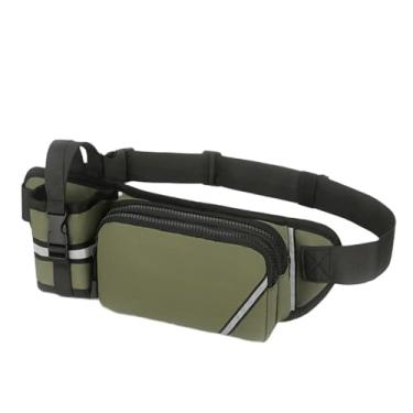 Imagem de simhoa Pochete, bolsa de cintura, bolsa de armazenamento, tecido Oxford à prova d'água, suporte para garrafa de água, cinto de hidratação para treino e, Verde