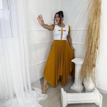 Imagem de Vestido de Dança Coreografia Plus Size Cruz Moda Evangélica - MISS FLO
