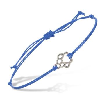 Imagem de PATIKIL Pulseira de cordão com estampa de pata de cachorro, pulseira de corda trançada feita à mão ajustável com pingente para amizade, joias artesanais, 11.8 inch, Corda de cordão, Sem pedra