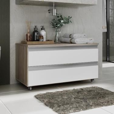 Imagem de Gabinete Joia 80cm 02 Gavetas Madeirado Branco