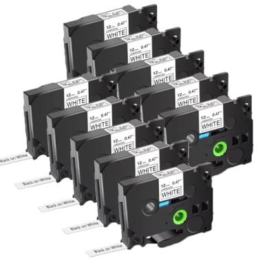 Imagem de Pacote com 10 peças de substituição para Brother TZe-231 P Touch Label Maker Tape TZe TZ 12 mm 0,47 branco laminado TZe231 compatível com Ptouch PTH110 PT-D210 PTD600 PTD400AD PT-1290 etiquetadoras