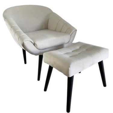 Imagem de Kit Poltrona Giovana Puff Capitonê Luxo e Almofadas em Sued Premium - 