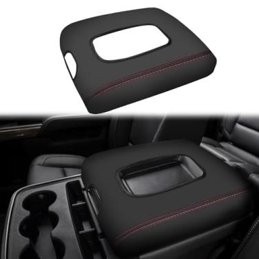 Imagem de XYHGM Capa de apoio de braço do console central para Chevy Silverado & GMC Sierra 2014 2015 2016 2017 2018 acessórios protetores de tampa de caixa de descanso de braço de couro (somente para banco