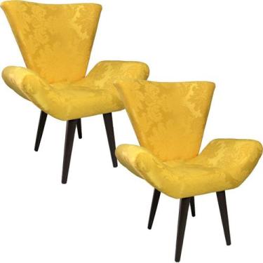 Imagem de Kit Duas Poltronas Decorativa Elegance 13 Amarelo Ouro - Sua Casa Deco