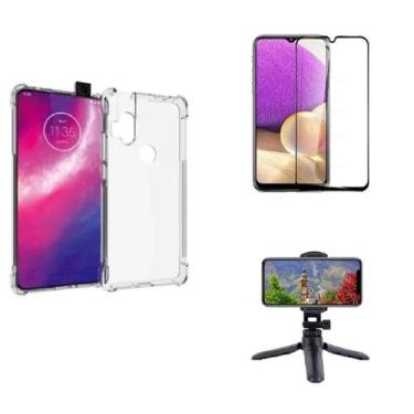 Imagem de Kit Tripé Tripod 360 graus para Motorola Moto One Hyper + Capa + Pelic