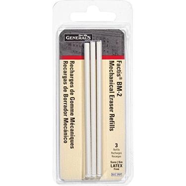 Imagem de General Pencil CO. GPBM2-3RBP Refil de borracha estilo caneta Factis 3 peças, 1 pacote, branco