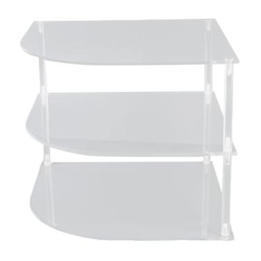 Imagem de Luocute Plataforma de Gabinete de Canto de 3 Camadas, Suporte de Organizador de Placas Transparentes de Acrílico, Adequado para Armazenamento de Banheiro da Cozinha