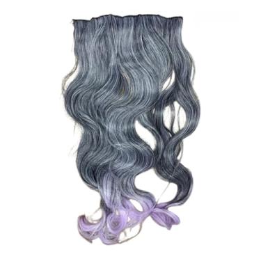 Imagem de Aplique Tic Tac de Cabelo Orgânico 70cm 150g – Textura Natural Similar ao Cabelo Humano (T1/GREY_ONDULADO)