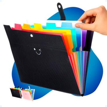 Imagem de Pasta Documentos A4 Sanfonada Porta Arquivo 7 Divisórias Cor - Hxt, Pr