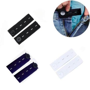 Imagem de 6 Extensor Elástico Alargador Botão Calça Bermuda Saia Jeans - LULLU P