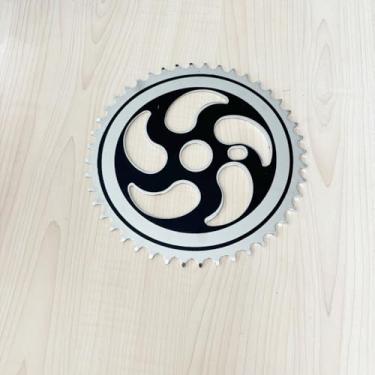 Imagem de JZSPORTS Roda dentada de manivela inferior de bicicleta serve para copo de 5 cm, peça única, cor preta (estilo Hot Wheel, 44T)