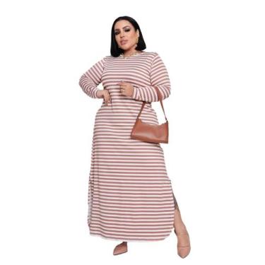 Imagem de Vestido Longo Estampado Feminino Inverno Manga Longa Elegante 2757 - S