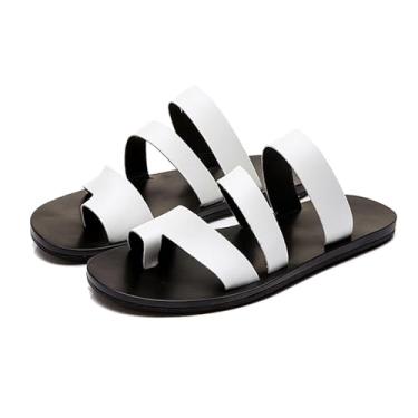 Imagem de Sandália Corretora Ortopédica Masculina Chinelos Ortopédicos Respiráveis Antiderrapantes E Respiráveis ​​para Joanete De Verão, Chinelos Correção Pés PU Macio Elegante Antiderrapantes(White,40 EU)