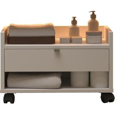 Imagem de Gabinete para Banheiro Armário Multiuso Organizador com Gaveta (Off White)