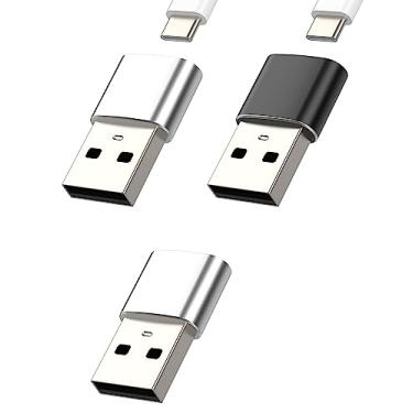 Imagem de Adaptador USB C para USB conector carregador tipo C fêmea para macho (pacote com 3) Thunderbolt bloco de carregamento compatível com Samsung Galaxy Note10 S20 S21 S22 S23 para Apple para iPhone 13 12