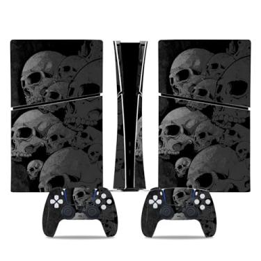 Imagem de Skin Sticker for PS5 Slim Console, Protective Cover Decal Wrap for Digital Edition Controller (Grey)