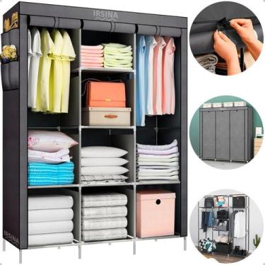 Imagem de Guarda Roupa Dobrável Colmeia Organizadora Caixa Closet Desmontável Ar