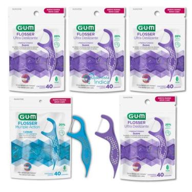 Imagem de Flosser Ultra Deslizante Roxo + Multiple Action Azul GUMKIT  200 unida
