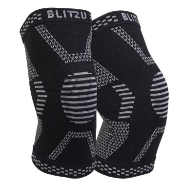 Imagem de Joelheira BLITZU Compression, pacote com 2 unidades para mulheres e homens, preta