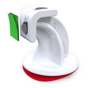 Imagem de Prendedor Fixador Trava Porta Magnético Fixa Adesivo Branco