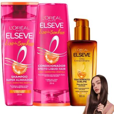 Imagem de Kit Novo Liso Dos Sonhos Óleo Extraordinário Longa Duração - L'oreal P