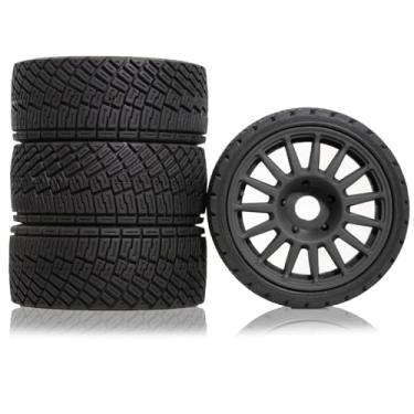 Imagem de REDSPIDER•1/8 1/7 RC Rally Car Tires On Road Tyres 17mm Hex Nylon Wheels Rims for 1/7 1/8 Scale Racing Car KM WRC C3 ARRMA Felony Infraction Limitless RC On-Road Car (Black)