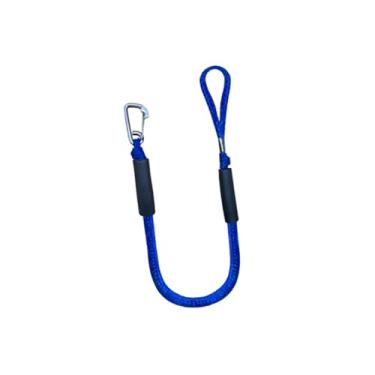 Imagem de kowaku Corda de ancoragem elástica reutilizável com clipe de aço inoxidável, corda de ancoragem para barco a motor, esqui e passeios de barco, Azul
