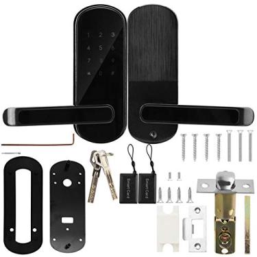 Imagem de Sonew Fechadura Digital Inteligente 4 Em 1, Bluetooth + Senha + Cartão + Chaves para Desbloquear a Alavanca Porta de Casa, Portas Com Espessura de Suporte de 35 a 80 Mm