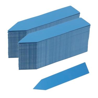 Imagem de Chinflly 200 etiquetas de plantas de 10 cm e etiquetas de plástico para jardim estacas para mudas de horta, azul