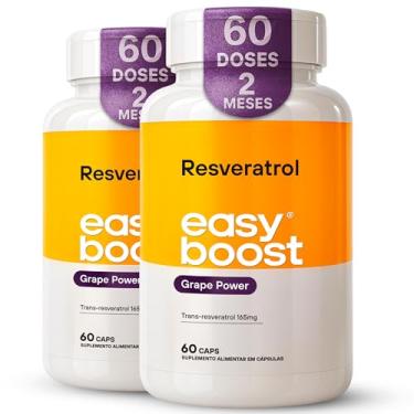 Imagem de Resveratrol Easy Boost 100% Trans-resveratrol Kit 2x 60 capsulas total de 120 capsulas