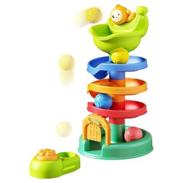 Imagem de Brinquedo De Lançamento De Bolas Infantil,Brinquedo Educativo Infantil Lançamento de Bolas | Atividade De Empilhamento E Reconhecimento De Cores Para Bebês A Partir De 18 Meses