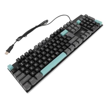 Imagem de Zhjvihx Teclado Iluminado USB, Teclado de Impressão Grande Ergonômica Com Fio Elegante Plugue e Reproduza de Reprodução para Jogos para Computador (#1)