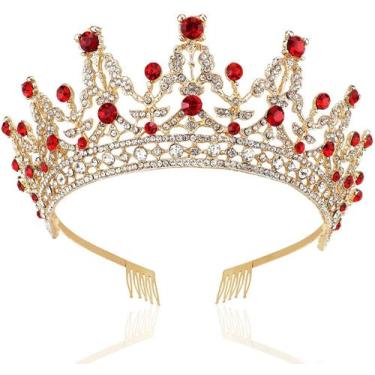 Imagem de Conjunto de tiara e coroa NODG Gold para mulheres e meninas com crista