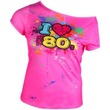 Imagem de Camiseta feminina Costume Geyoga I Love The 80's Off Shoulder