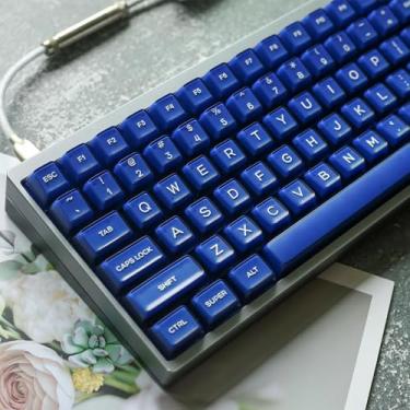Imagem de Conjunto de 142 teclas PBT Doubleshot SA azul translúcido para 61/64/87/104/108 Cherry Mx Switches ISO ANSI Teclado mecânico