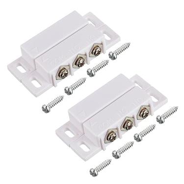 Imagem de EPLZON Interruptor Magnético Reed Normalmente Aberto E Fechado, Sem Proximidade, Para Alarme De Porta, Segurança Janela, Luz Dc 5V 12V 24V Gps Outros Equipamentos (Branco, Pacote Com 2 Unidades)