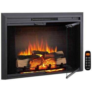 Imagem de Lareira Elétrica de Embutir A66x98L cm com Controle Remoto, Som de Crepitação de Fogo e Porta de Vidro, 110V 1500W, Legend Flame EF265B