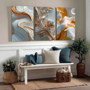 Imagem de Kit 3 Quadros Decorativos Canvas, Arte Para Quarto, Sala, Corredor, 40x50cm, Abstrato
