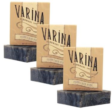 Imagem de Varina Sabonete em barra natural Mountain Pine – Limpeza suave para peles sensíveis, fresco – Pacote com 3