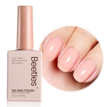 Imagem de Beetles Nude Gel Esmalte - 15 ml Nude Rosa Natural Gel Esmalte para Unhas Corretivo Gel Gelatinosa Esmalte Transparente Macio Esmalte UV Absorver Unhas Arte Francesa Presente de Manicure para Mulheres