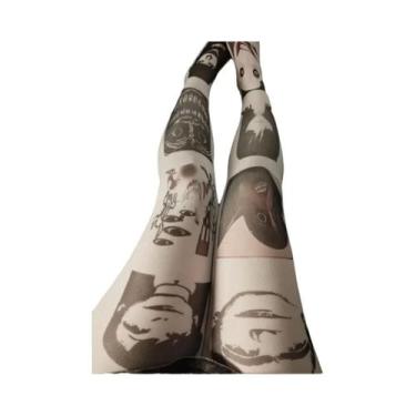 Imagem de Meia-calça Feminina Estilo Gótico Lolita Y2k, Meia-calça Punk Harajuku