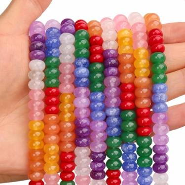 Imagem de BONNY BOXX 1 fio natural 5 * 8 mm contas de Rondelle multicoloridas, contas de pedra de disco de ábaco natural, pedra preciosa espaçadora solta para pulseira faça você mesmo, colar e fazer joias