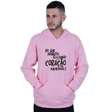 Imagem de Moletom Unissex Canguru Ser Durão Racionais Mcs - Lafre, Rosa claro, M