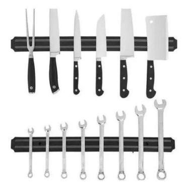 Imagem de Barra Magnética Com Imã 33cm Ferramentas Cozinha Facas Multiuso - Haus
