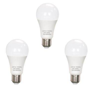 Imagem de Lâmpada LED A19 Branco Neutro 4000K Equivalente a 60 Watts, Lâmpadas LED 10W Eficientes de Energia 800 Lúmens, Não Regulável, Pacote com 3
