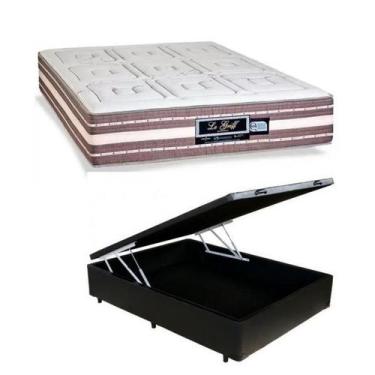 Imagem de Conjunto Cama Box Baú Casal Viúva + Colchão Sankonfort Le Griff  Molas